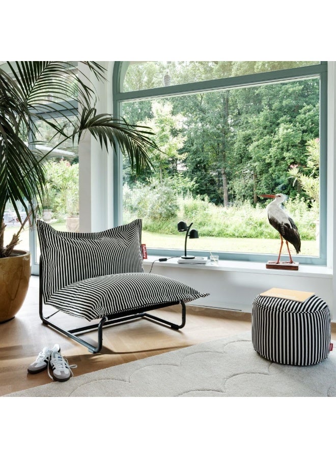 Fatboy فوت بوينت تيري صغير، مناسب للاستخدام الداخلي، يمكن استخدامه كطاولة جانبية أو كأوتومان فاخر (35 × 50 سم) (أسود كريمي) - Image 4